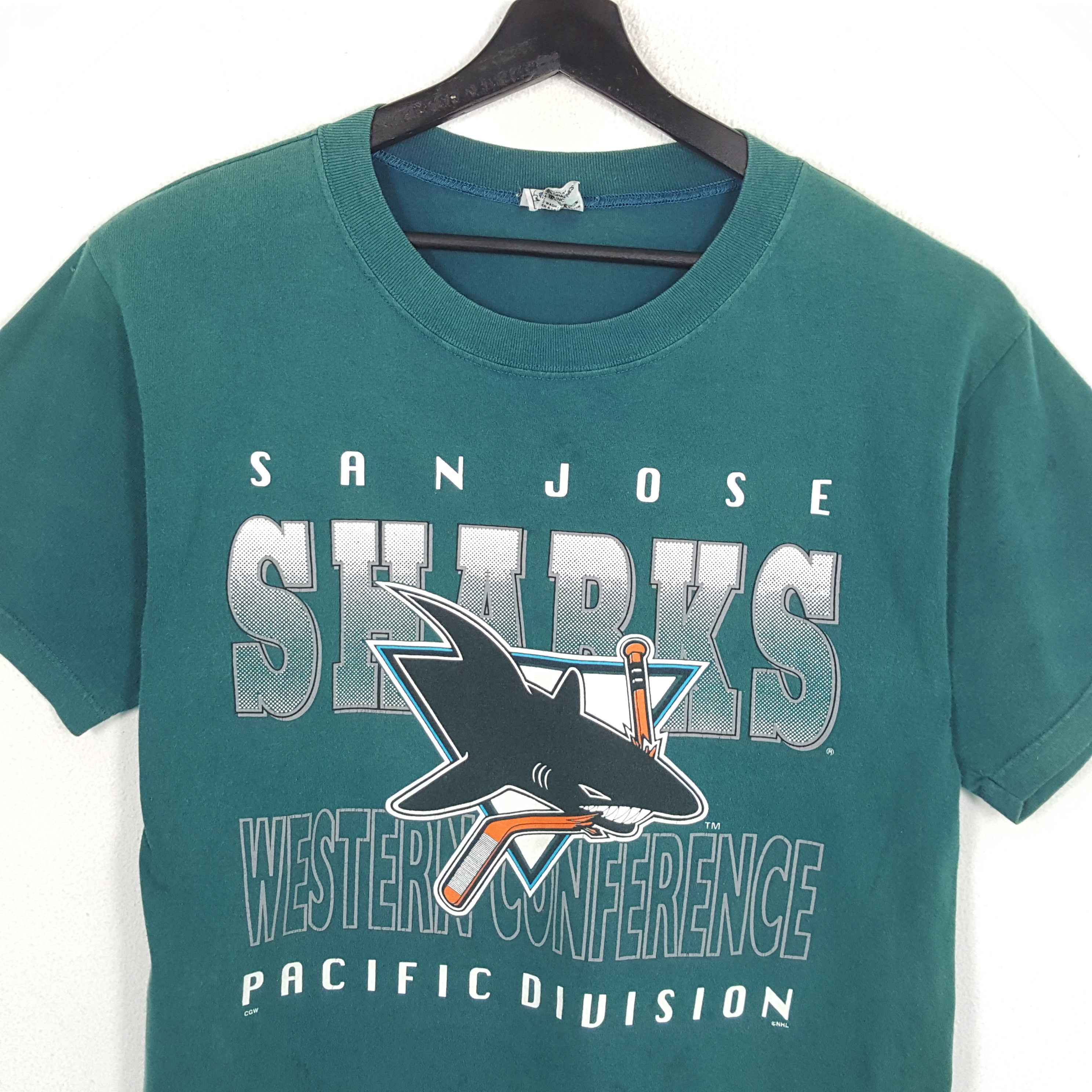NHL × Vintage SAN JOSE SHARKS Team NHL Ice Hockey Tshirt Size US M / EU 48-50 / 2 - 2 Thumbnail