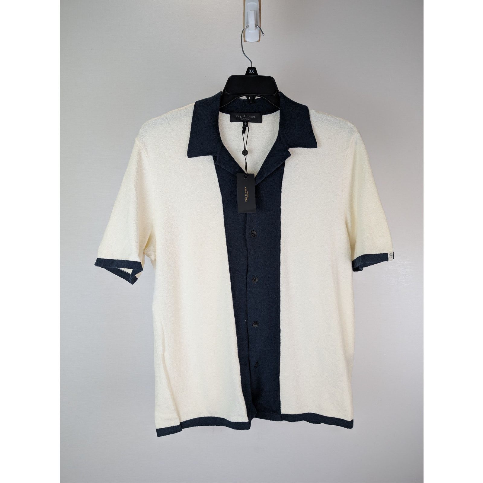 Rag & Bone o1rshd1 CC20 Avery Shirt in Zuma Toweling in Ivory Size US S / EU 44-46 / 1 - 2 Thumbnail