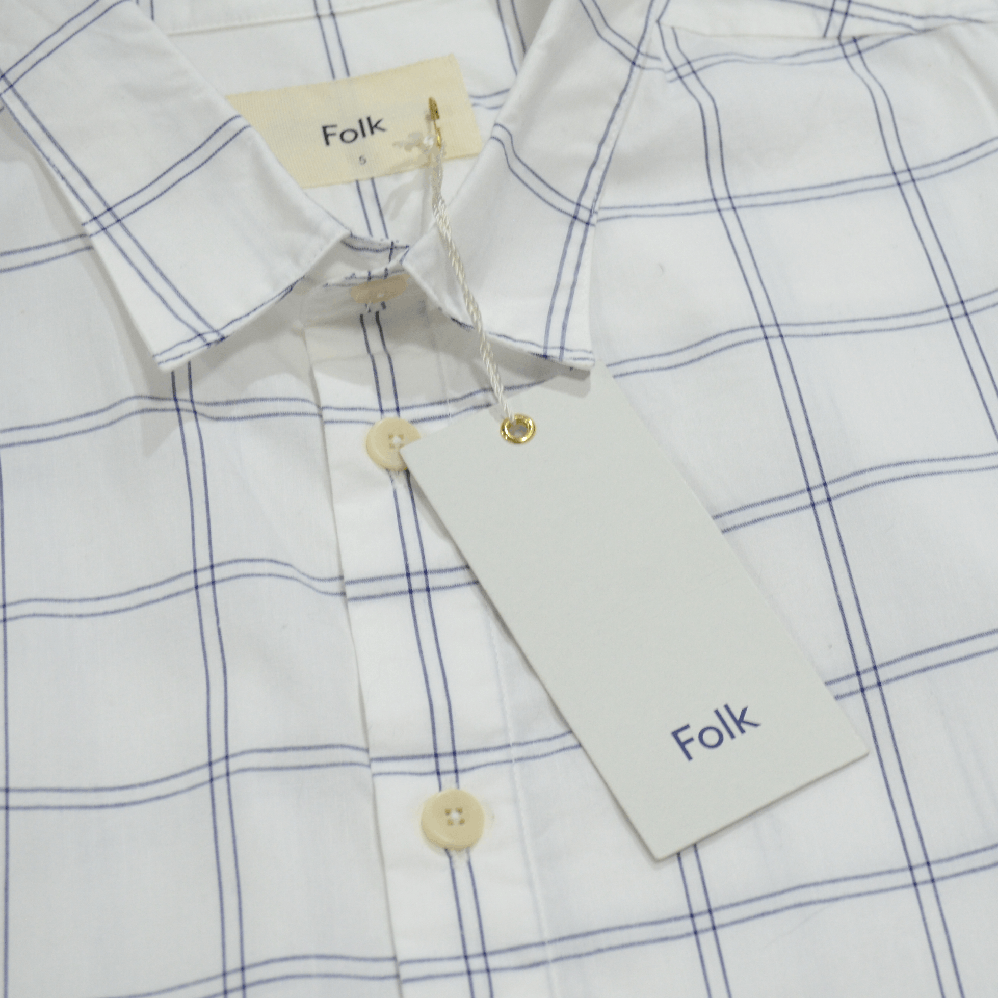 Folk Folk Casual Shirt size 2 and 5 White Check 100% Cotton Basic Size US XL / EU 56 / 4 - 6 Thumbnail