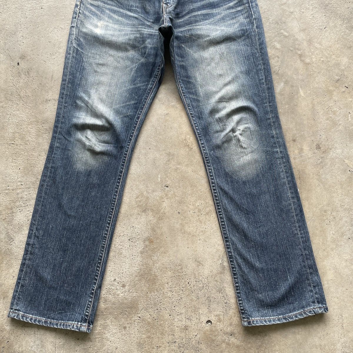Edwin × Jean × Vintage Vintage Edwin Blue Trip Faded Denim Jeans Pants W31x33 Size US 31 - 4 Thumbnail