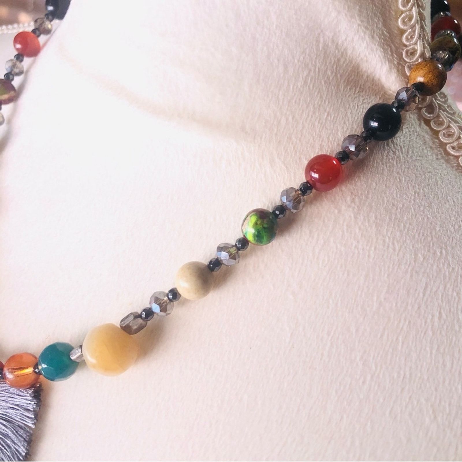 Handmade Handcrafted genuine stone faceted crystal pendant necklace Size ONE SIZE - 5 Thumbnail