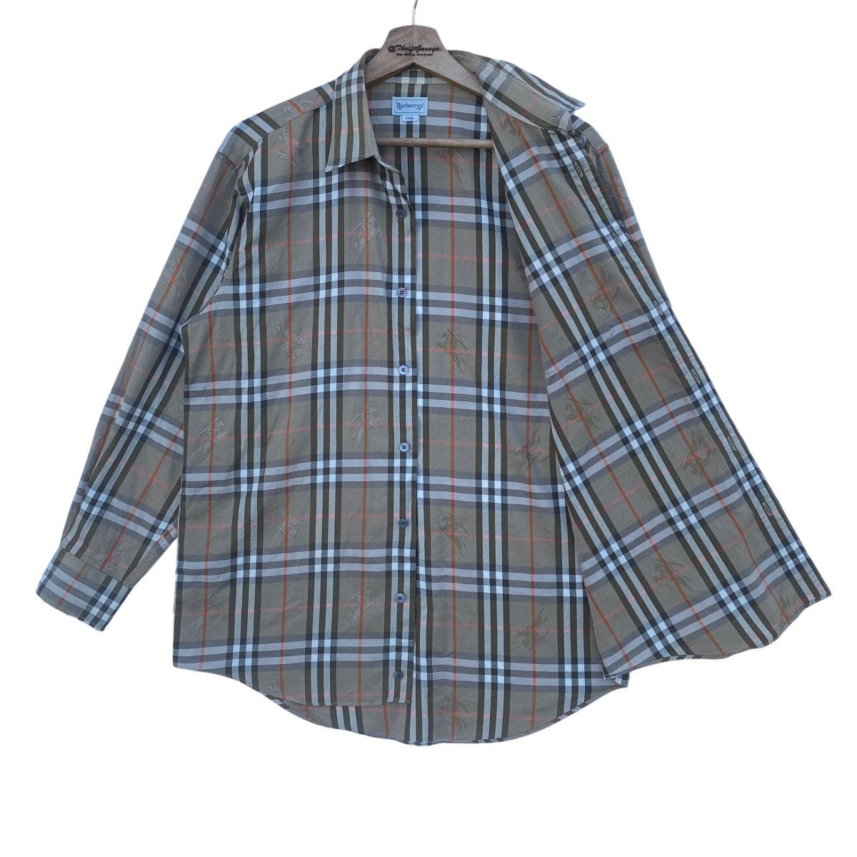 Burberry 🔥Rare Vtg BURBERRYS PRORSUM Monogram NovaCheck Button Ups Size US L / EU 52-54 / 3 - 9 Thumbnail