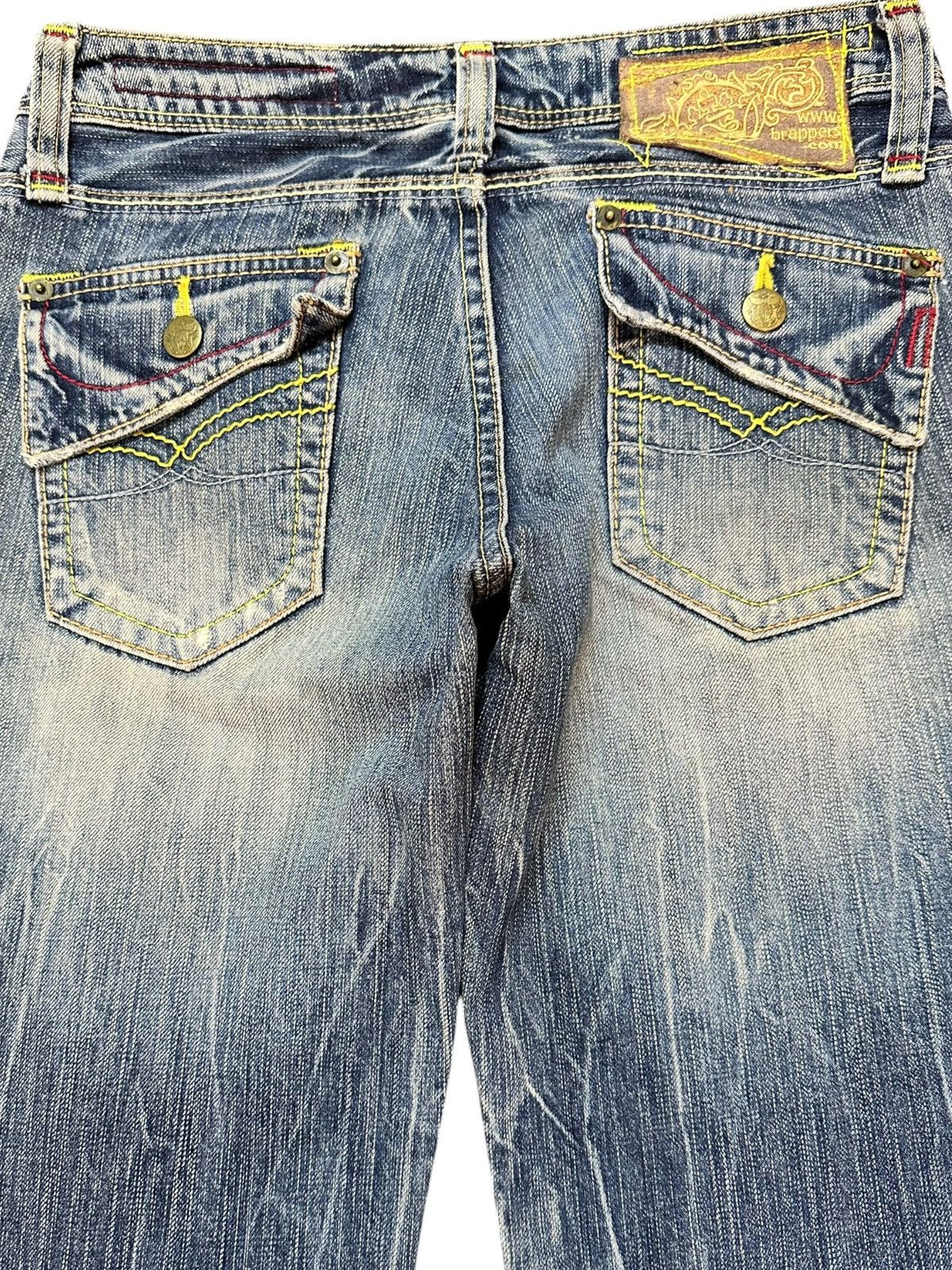 Tornado Mart Vintage Brappers Flare Bootcut Whiskers Distressed Denim Size US 29 - 4 Thumbnail