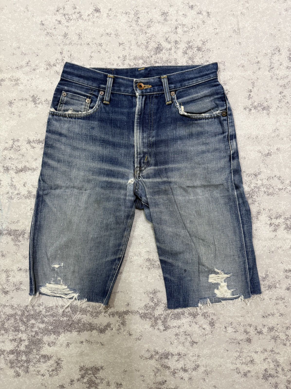 Edwin Vintage Edwin 505XX Orange Tag Cropped Cut Distressed Denim Size US 28 / EU 44 - 1 Thumbnail