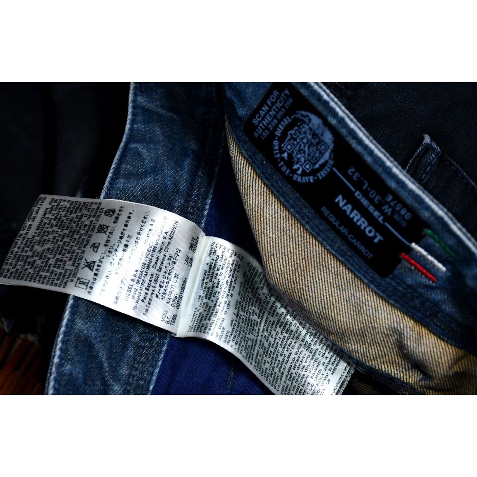 Diesel Diesel Narrot 0857E Regular Carrot Jeans Blue Men W30 L32 Regular Distressed Cotton Denim Size US 30 / EU 46 - 7 Thumbnail