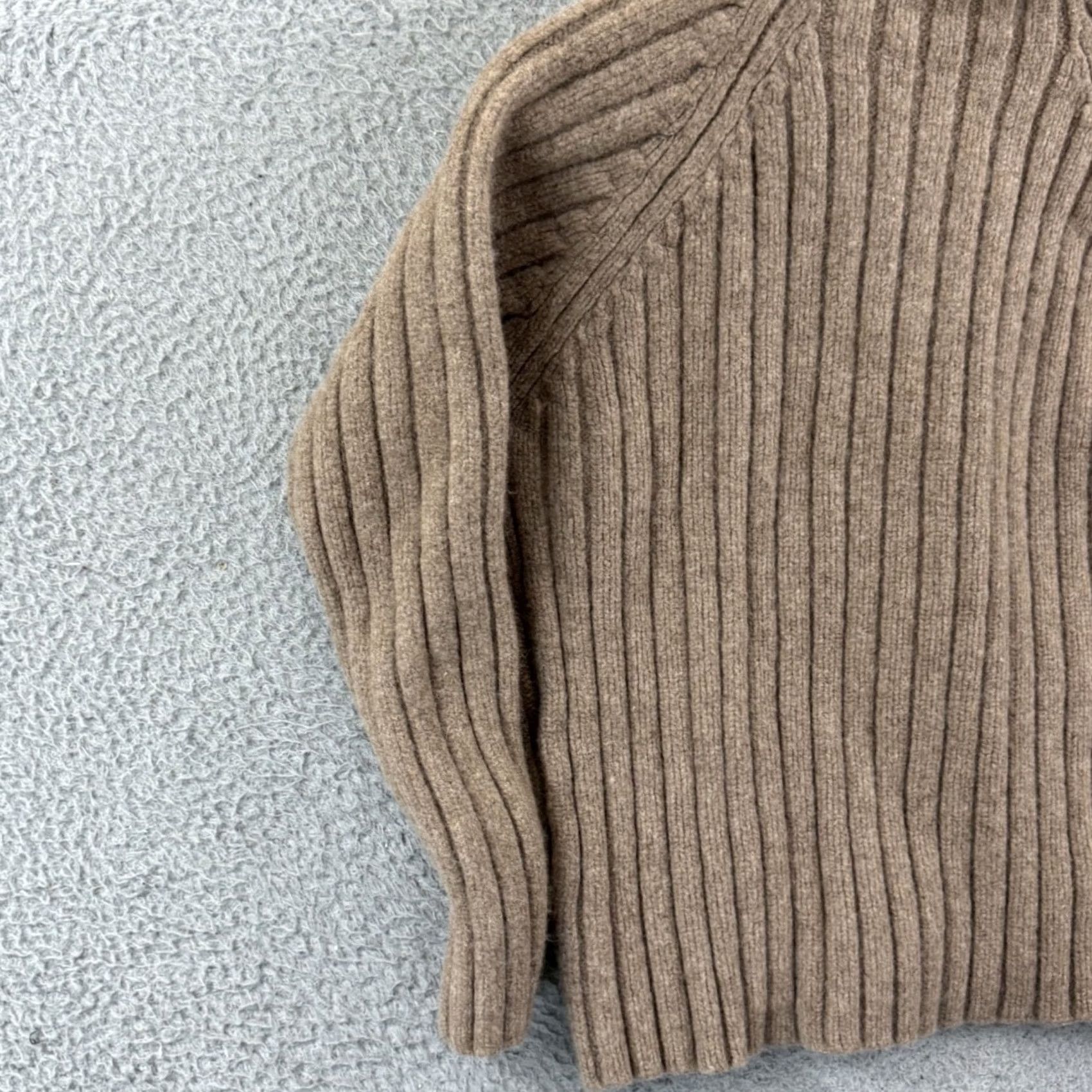 J.Crew J.Crew Brown Mock Neck Chunky Relaxed Rib Knit Lambswool Pullover - Medium Size M / US 6-8 / IT 42-44 - 4 Thumbnail