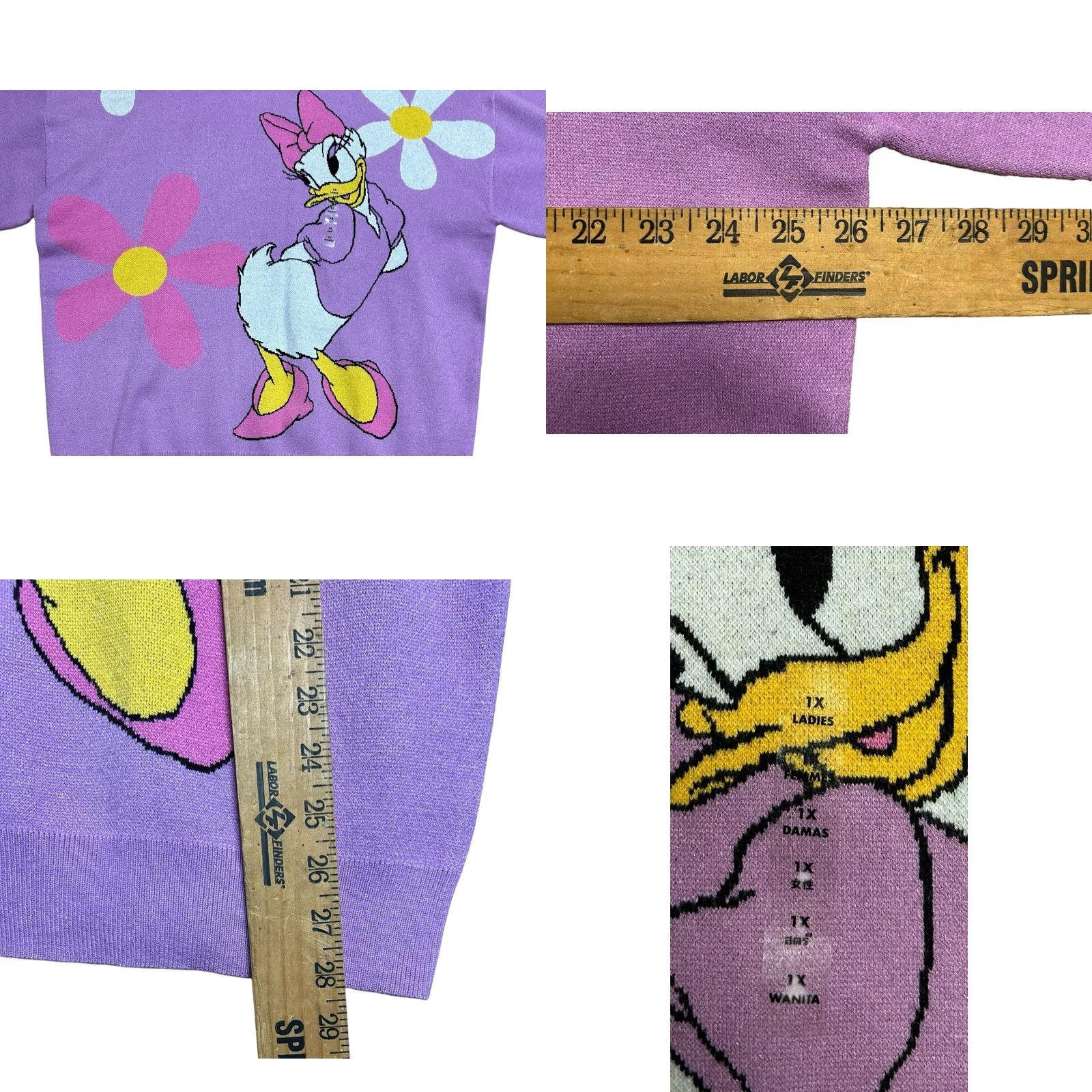 Disney DISNEYLAND Daisy Duck Knit Sweater Women's 1XL BNWT Purple Pullover Cardigan? Size XL / US 12-14 / IT 48-50 - 8 Thumbnail