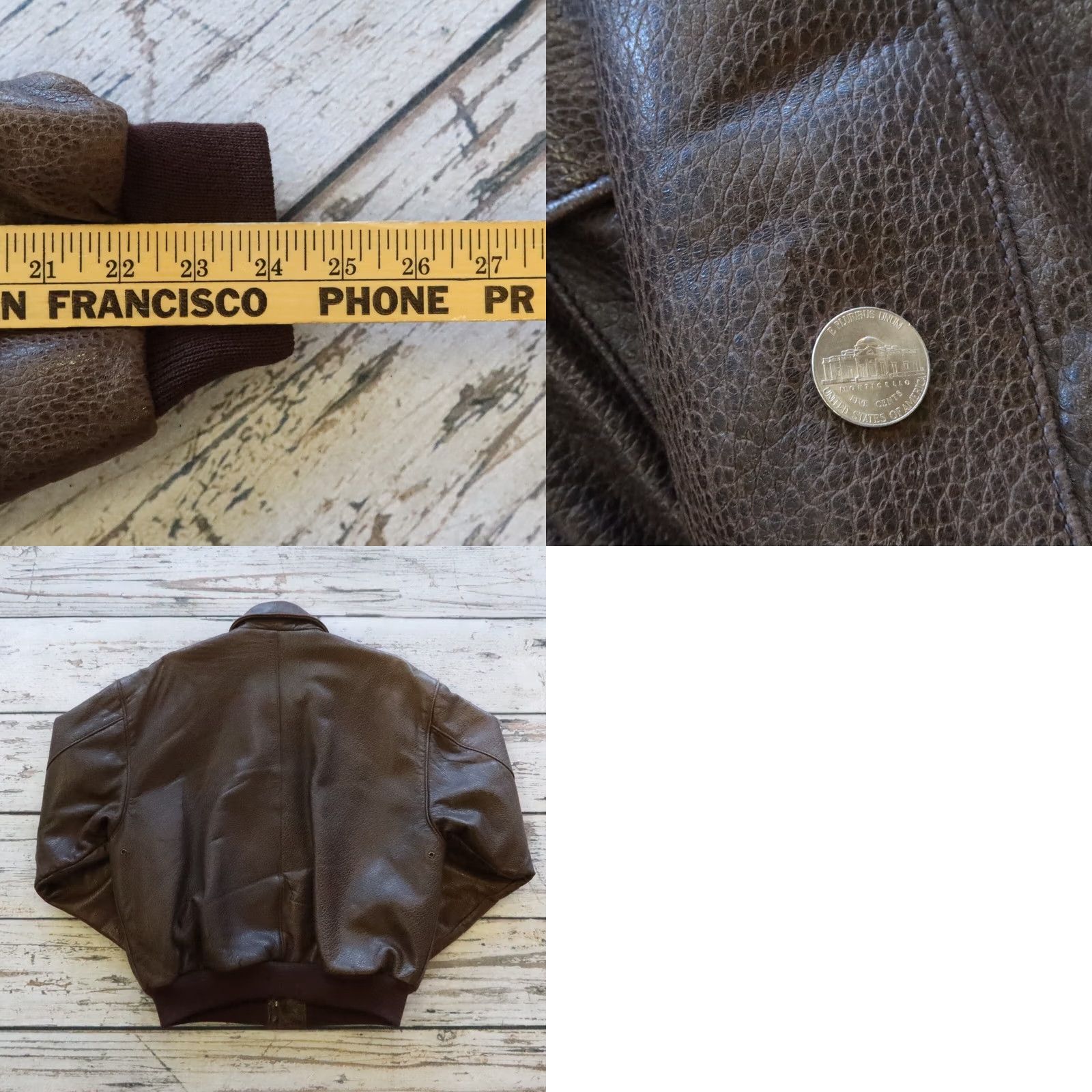 Vintage Vintage East West Leather Jacket Men 38 Brown Biker San Francisco USA Size US XXS / EU 40 - 10 Thumbnail