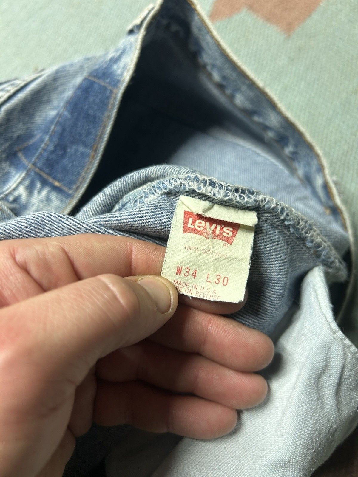 Vintage Vtg 80s Levis 501 jeans acid stone wash button fly USA 32x29 Size US 32 / EU 48 - 10 Thumbnail