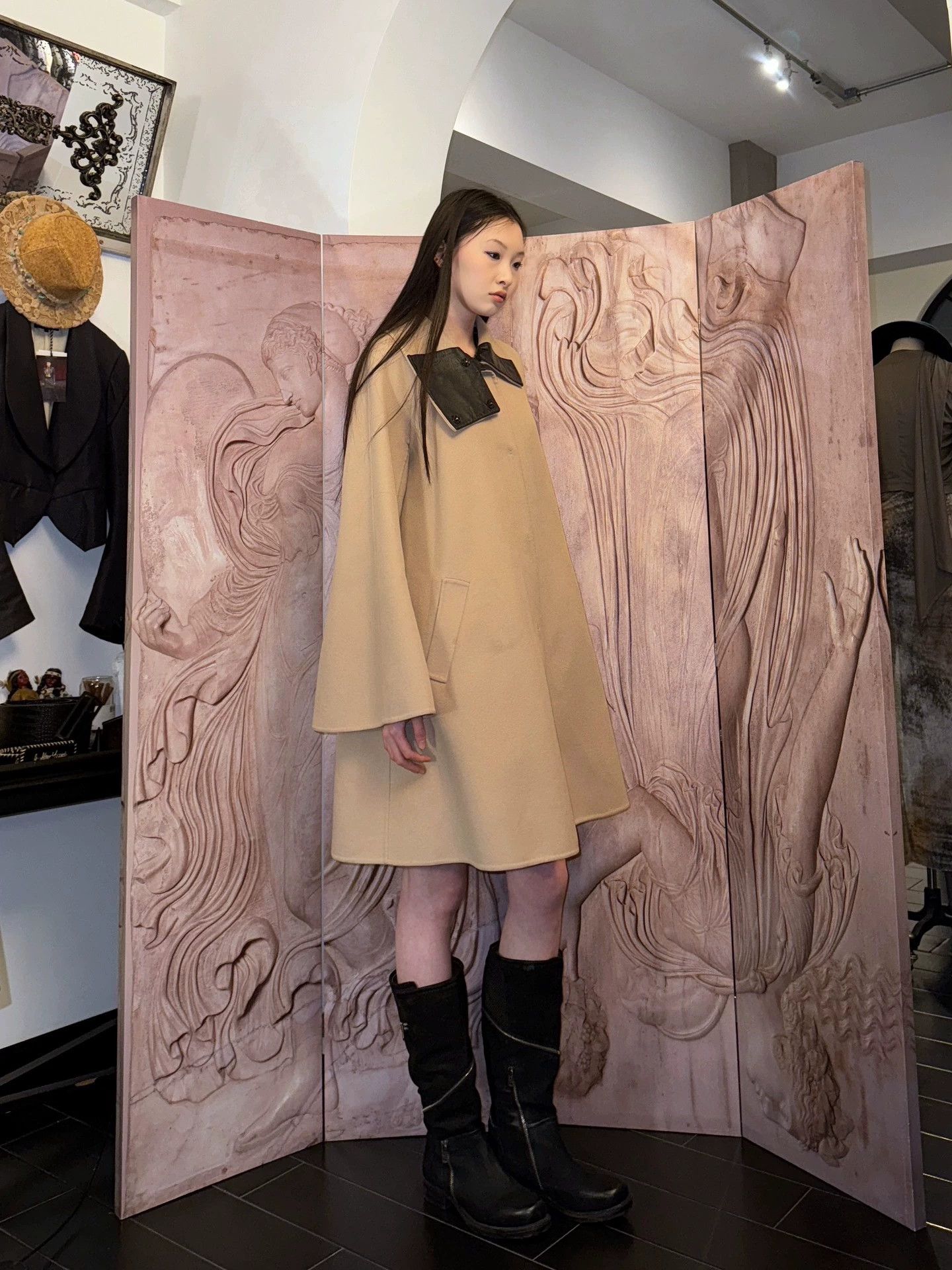 Jean Paul Gaultier Jean Paul Gaultier Oversized Leather Wool Overcoat Size S / US 4 / IT 40 - 2 Thumbnail