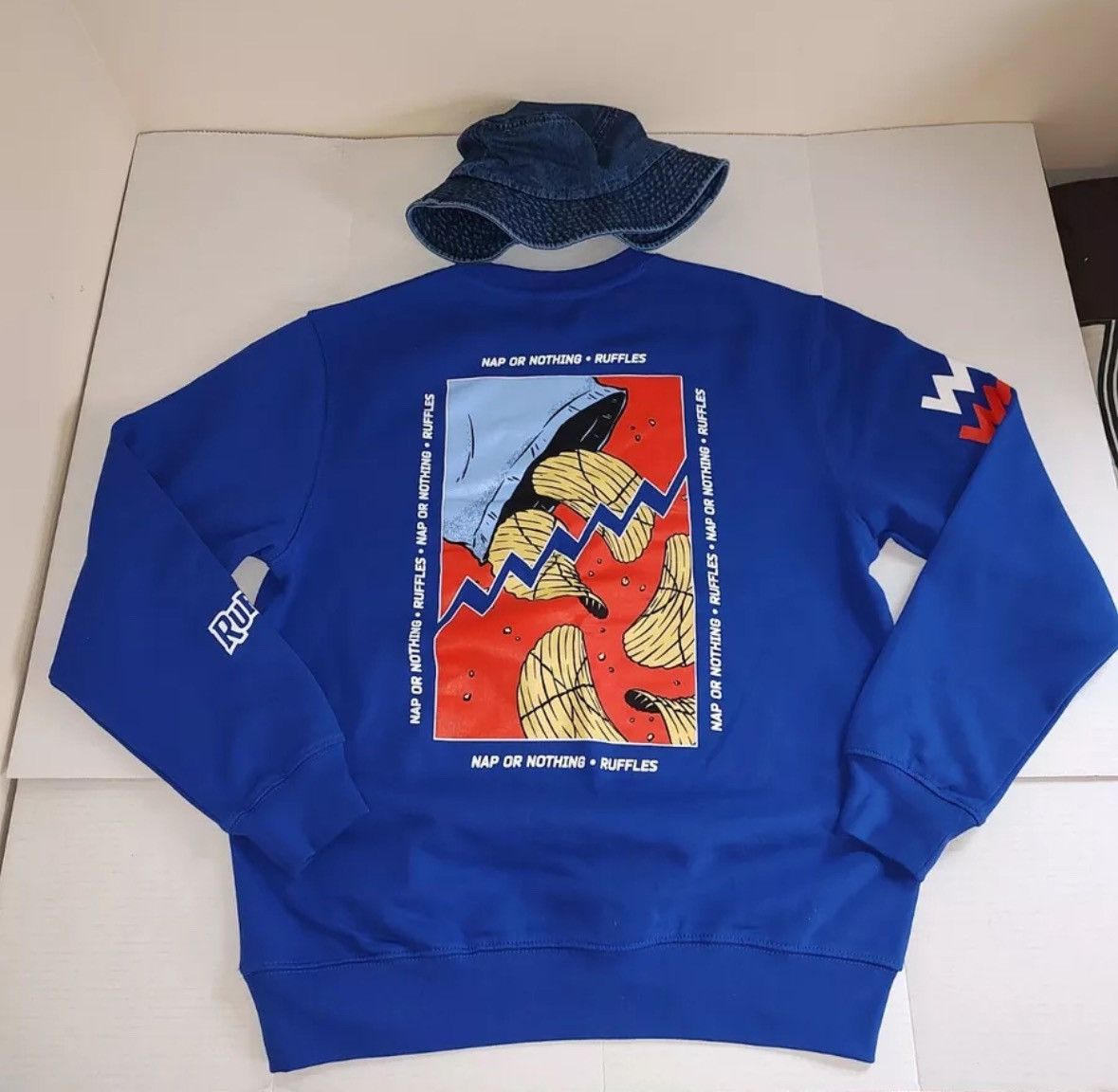 image of Nba All Star 2024 X Ruffles XL Sweatshirt & Bucket Hat in Blue, Men's