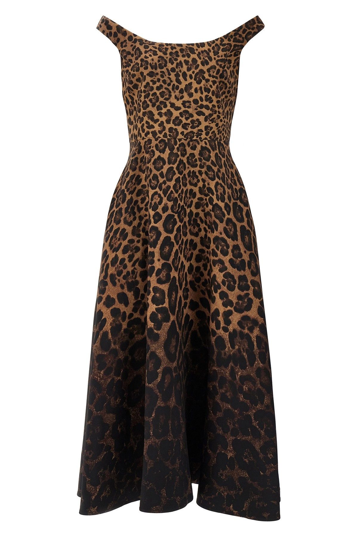 image of Valentino Garavani Animal Print Midi Dress in Brown, Women's (Size Medium)
