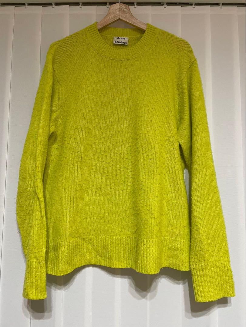 image of Acne Studios Peele Knit Sweater in Yellow/Lime, Men's (Size Large)
