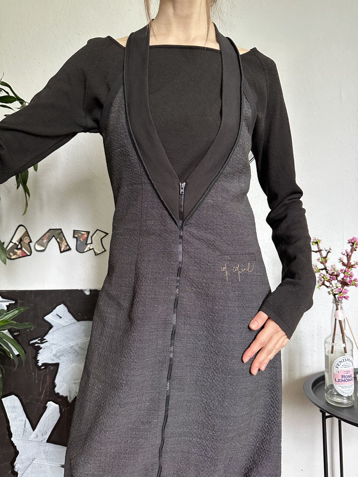 Cop Copine × Vintage Vintage Cop Copine Zip Up Vintage Avant Garde Dress Size ONE SIZE - 2 Thumbnail