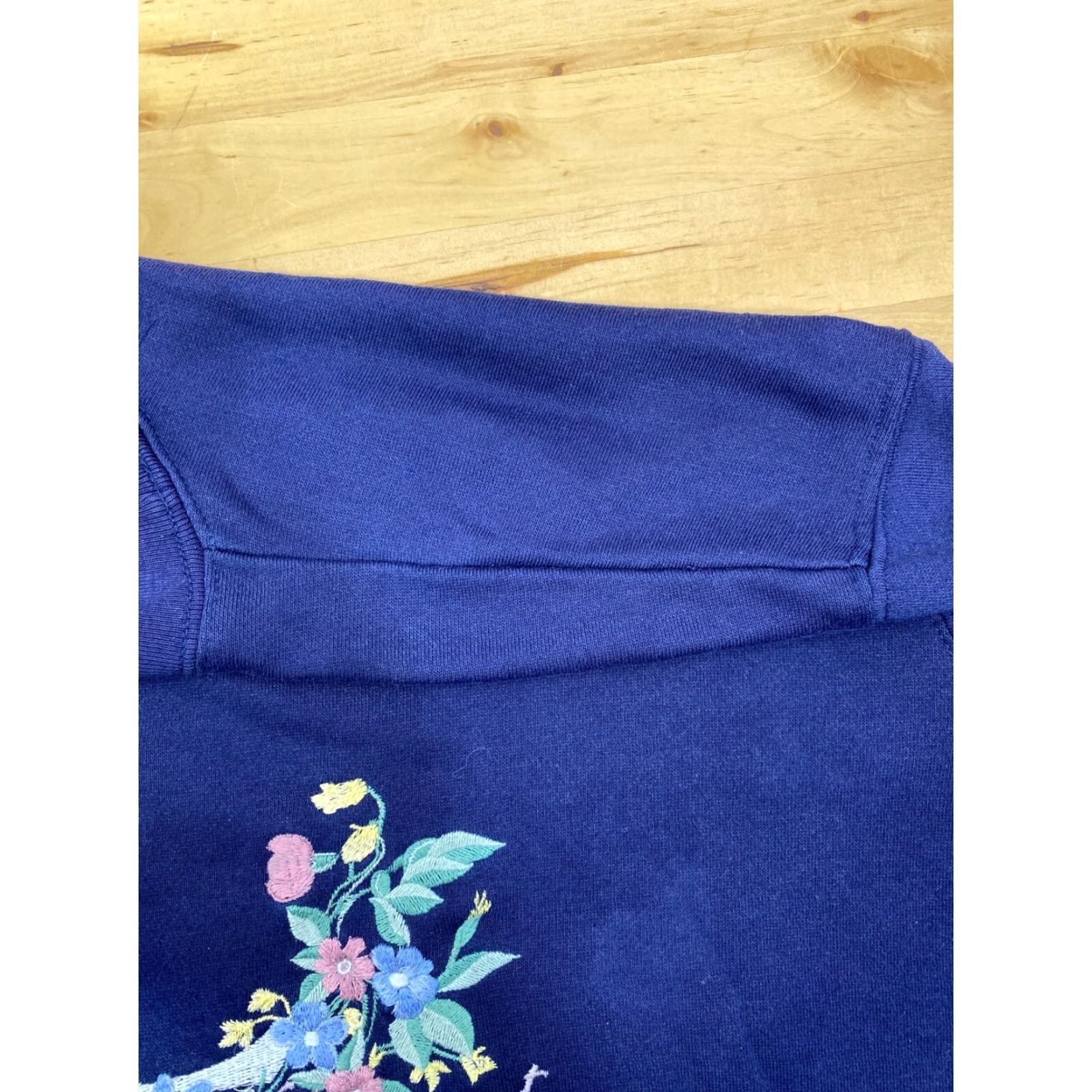Vintage VINTAGE Womens French Laundry Pullover Sweater XL Blue Floral Embroidered #3706 Size XL / US 12-14 / IT 48-50 - 5 Thumbnail
