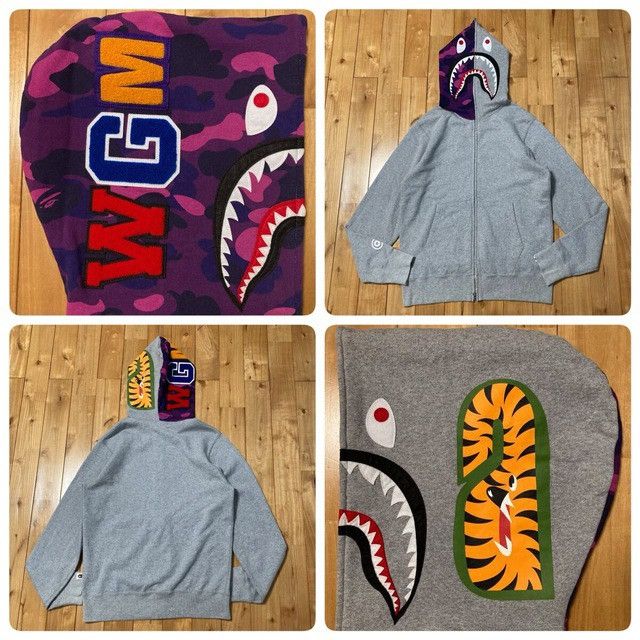 Bape BAPE Purple Camo Shark Full Zip Hoodie a bathing ape Size US L / EU 52-54 / 3 - 1 Thumbnail