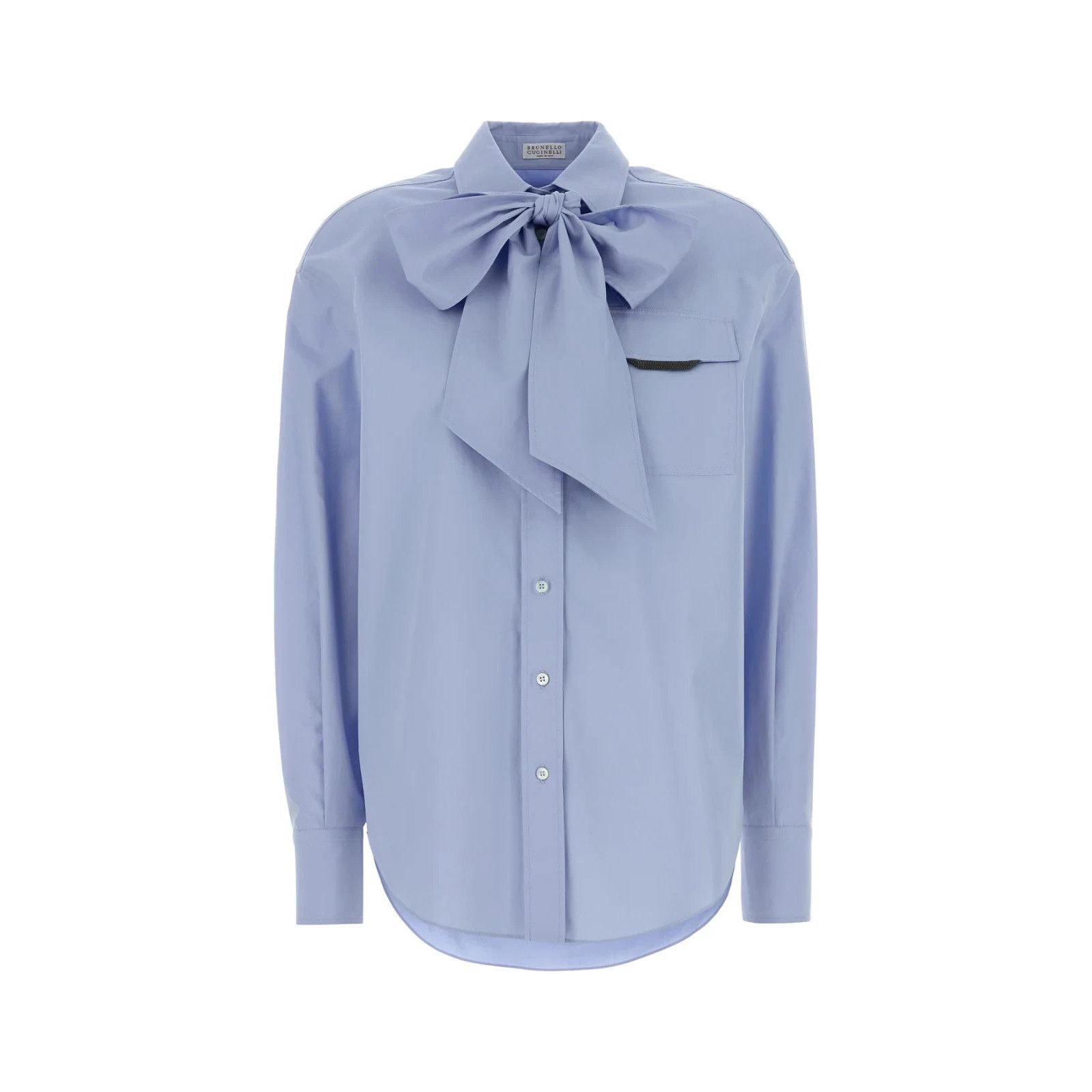 BRUNELLO CUCINELLI Powder Blue Poplin Shirt New & Authentic