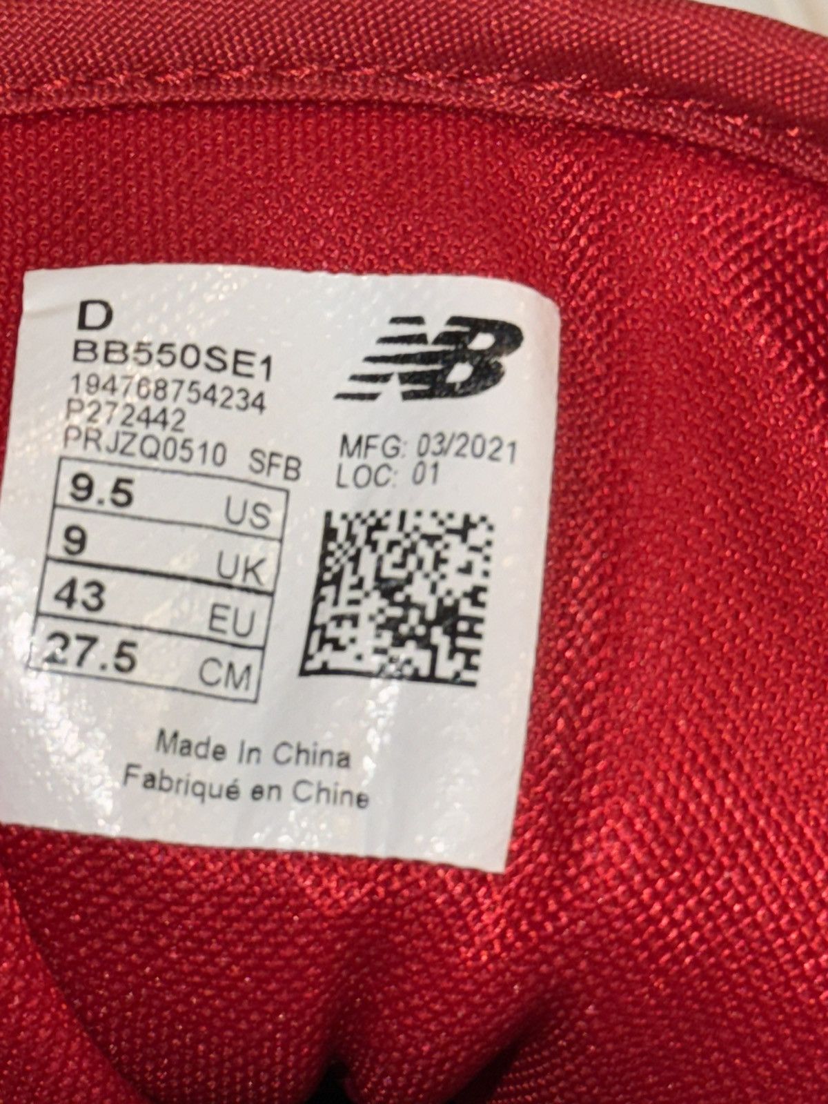 New Balance New Balance White/Red BB550-Style Sneakers size 9.5 Size US 9.5 / EU 42-43 - 6 Thumbnail
