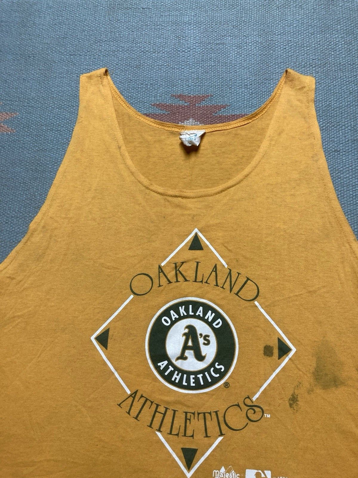 Vintage Vintage 90s tank top shirt Oakland athletic A’s distress XL Size US XL / EU 56 / 4 - 5 Thumbnail