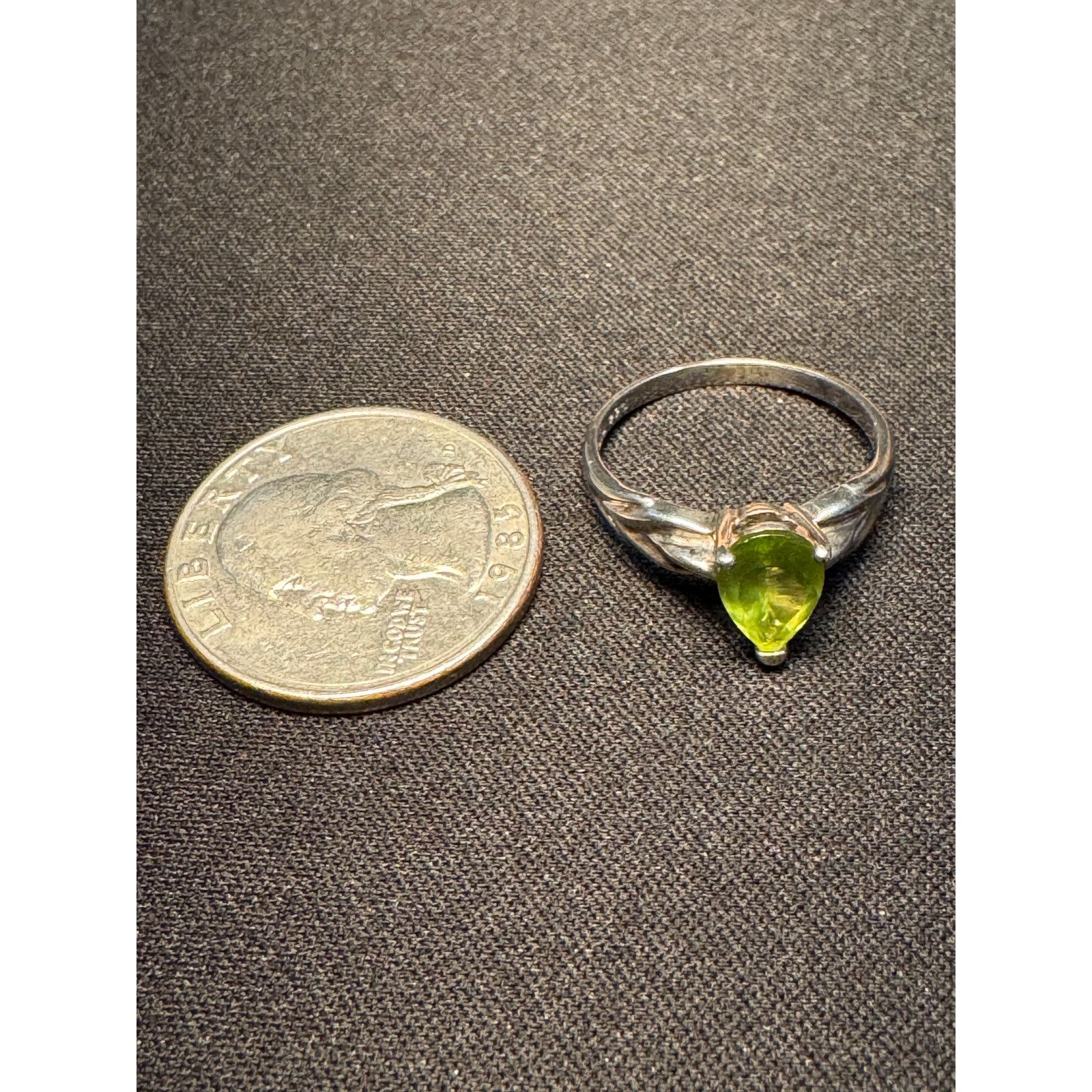 Other 925 Sterling Silver Pear Shaped Emerald Size 7 Size ONE SIZE - 5 Thumbnail