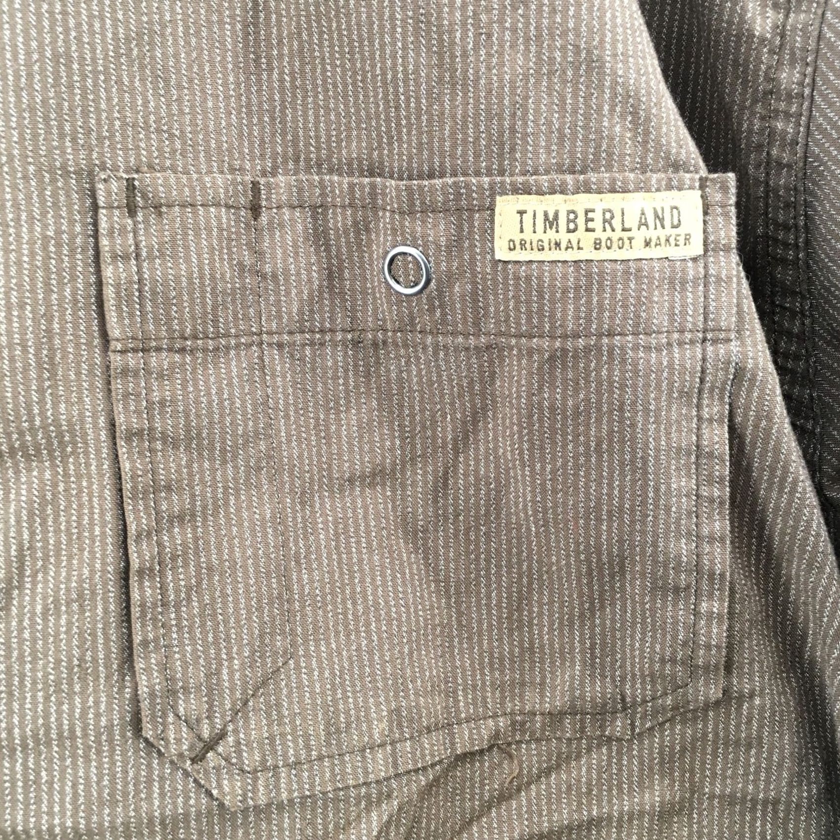 Timberland Timberland Button-Up Dress Shirt Mens XL Brown Cotton Collared Long Sleeves Size 46R - 4 Thumbnail