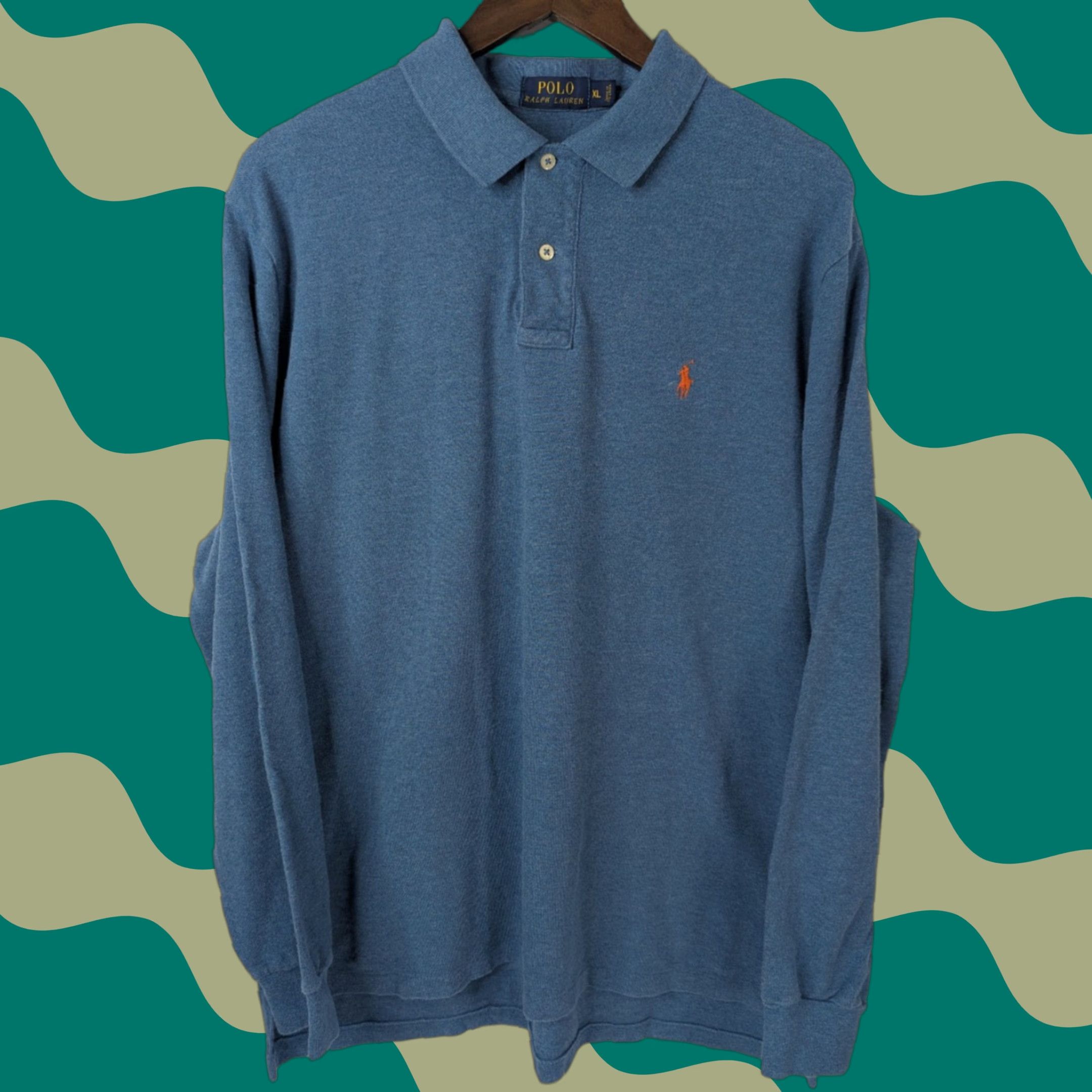Polo Ralph Lauren Polo Ralph Lauren Polo Shirt Long Sleeve Blue Men's XL Casual Polo Shirt, Preppy, Classic, Designer, 100% Cotton, Knit Polo Size US XL / EU 56 / 4 - 1 Thumbnail