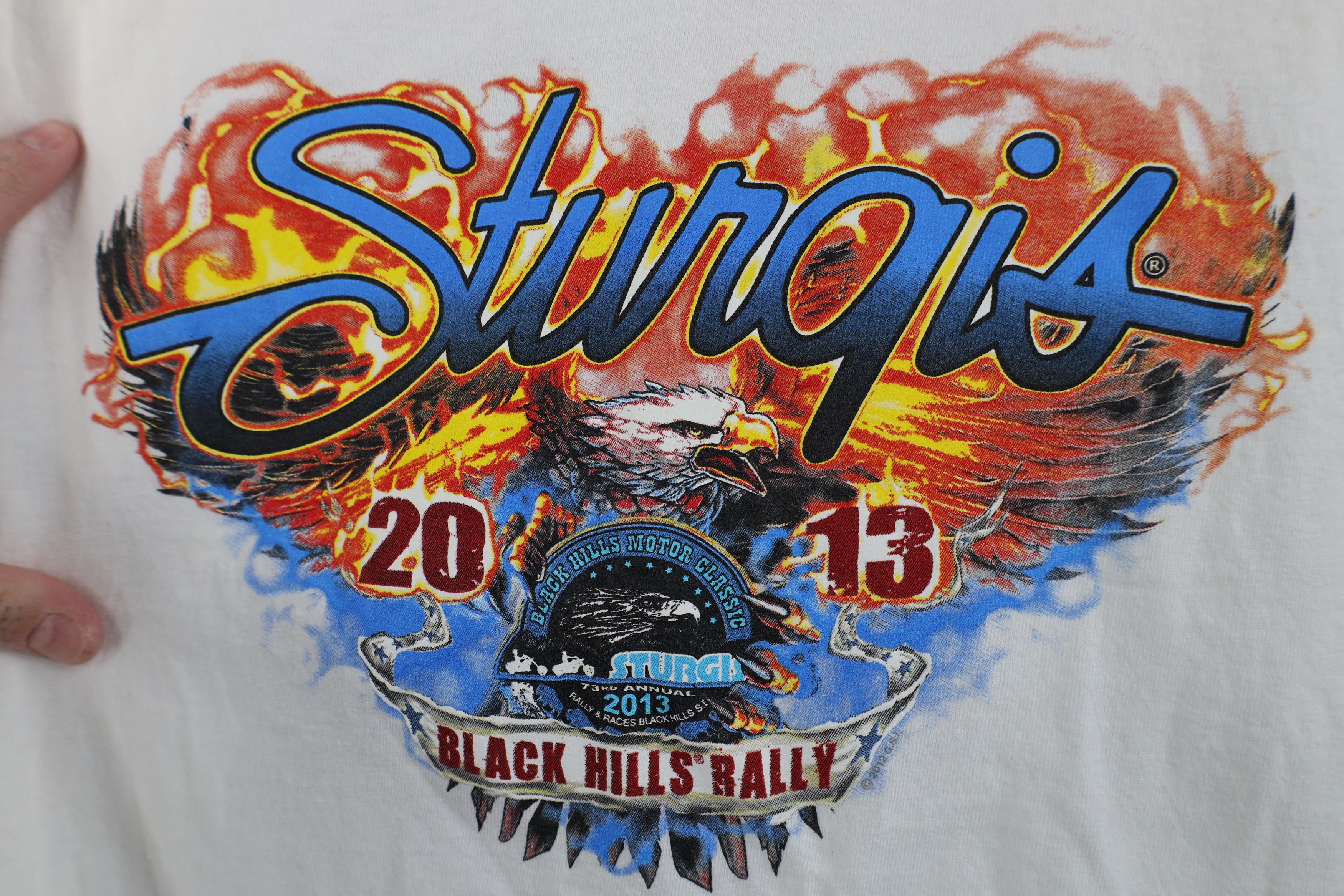 Vintage Vintage Y2K Black Hills Rally Fire Flames Eagle T-Shirt Size US L / EU 52-54 / 3 - 4 Thumbnail