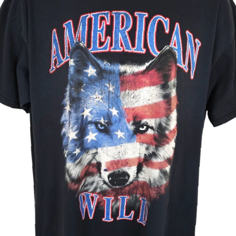 Fruit Of The Loom Nike Shirt Mens XL Black Wolf Nature Tee Size US XL / EU 56 / 4 - 2 Thumbnail
