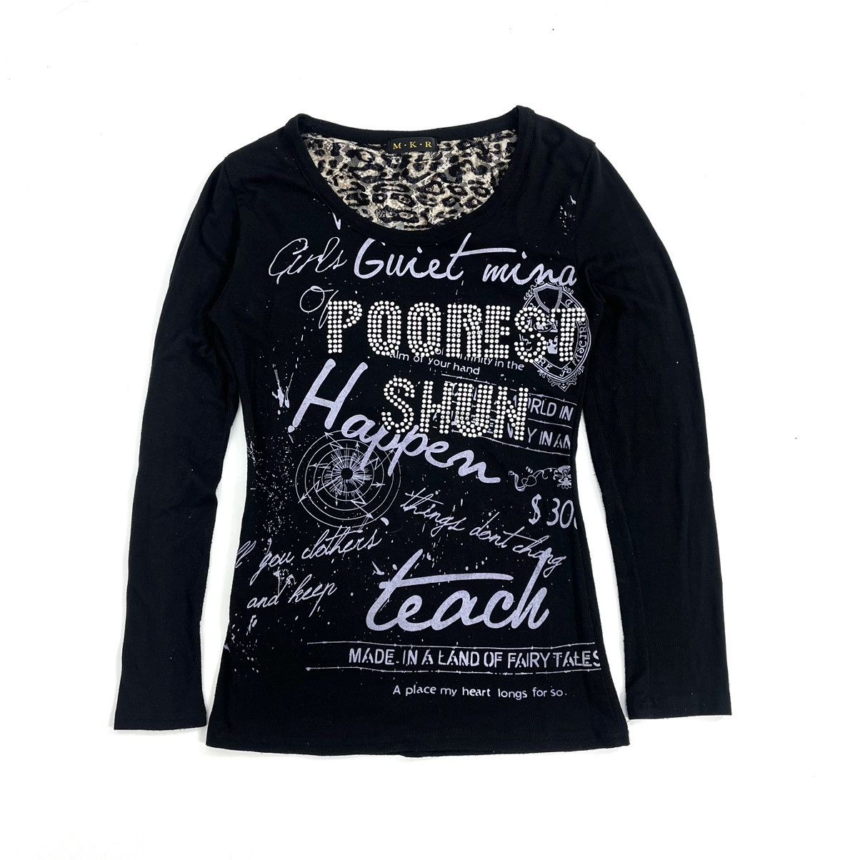 If Six Was Nine × Japanese Brand × Le Grande Bleu (L.G.B.) 2000s MKR Studded Leopard Poem Punk Lgb Style Longsleeve Size US M / EU 48-50 / 2 - 2 Thumbnail