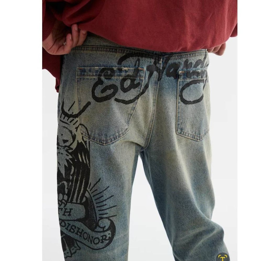 Urban Outfitters New Urban Outfitters Ed Hardy Graphic Slim Taper Jean $175 Size US 32 / EU 48 - 2 Thumbnail