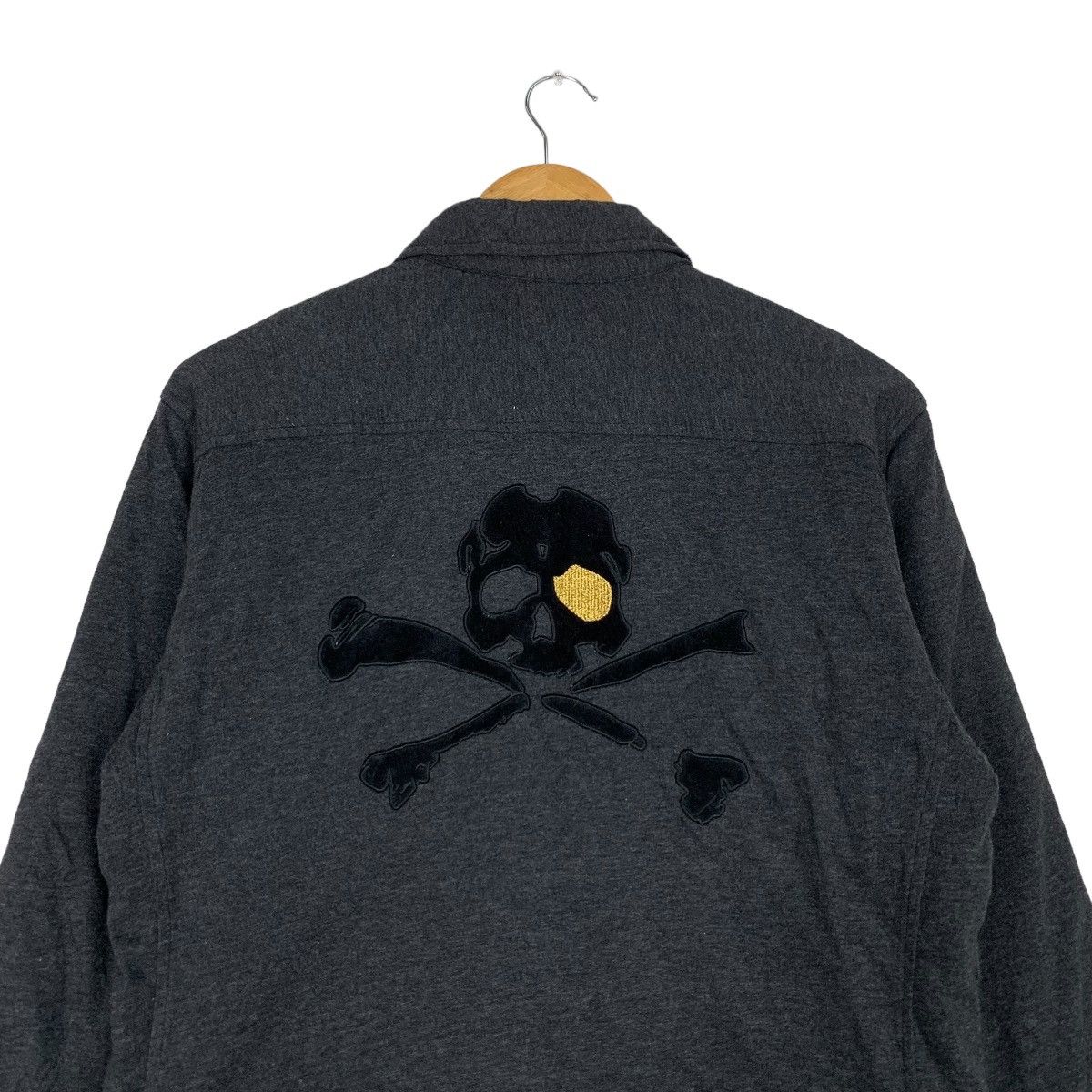 I Love Hand Jam Skulls Big Logo Button Jacket #1022-C46