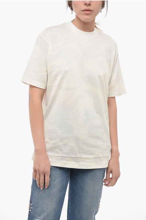 image of Etro Printed Crew-Neck T-Shirt in White, Women's (Size Small)