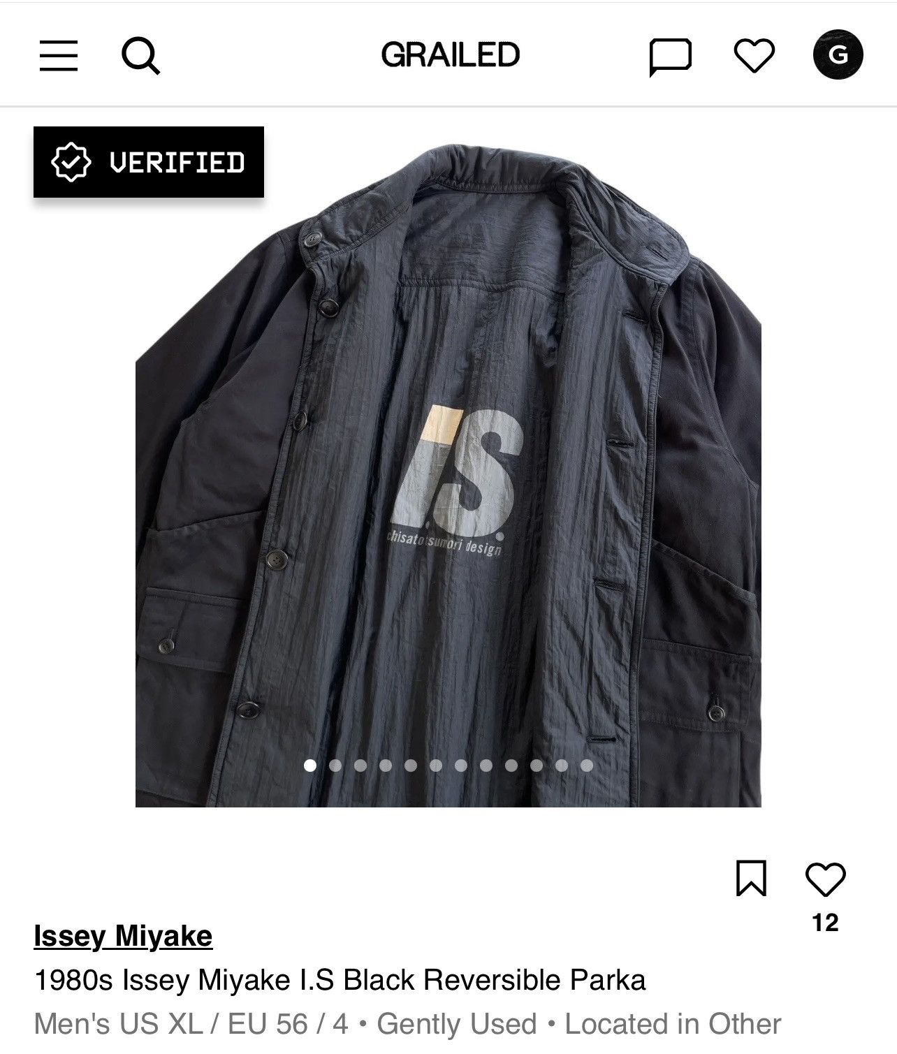 Issey Miyake 1980s Issey Miyake I.S Black Reversible Parka Size US XL / EU 56 / 4 - 13 Thumbnail