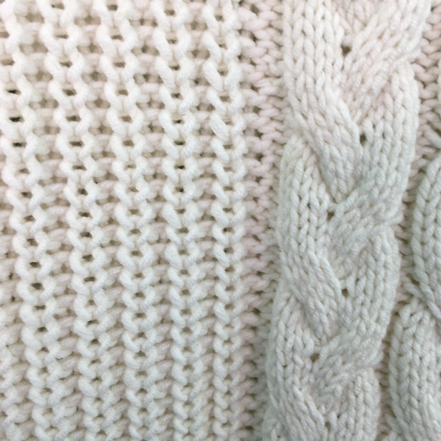 Nautica Nautica Womens Cable Knit Sweater Pullover Long Sleeve Ivory Size XXL Regular Crew Neck pullover sweater US seller Size XXL / US 16-18 / IT 52-54 - 3 Thumbnail