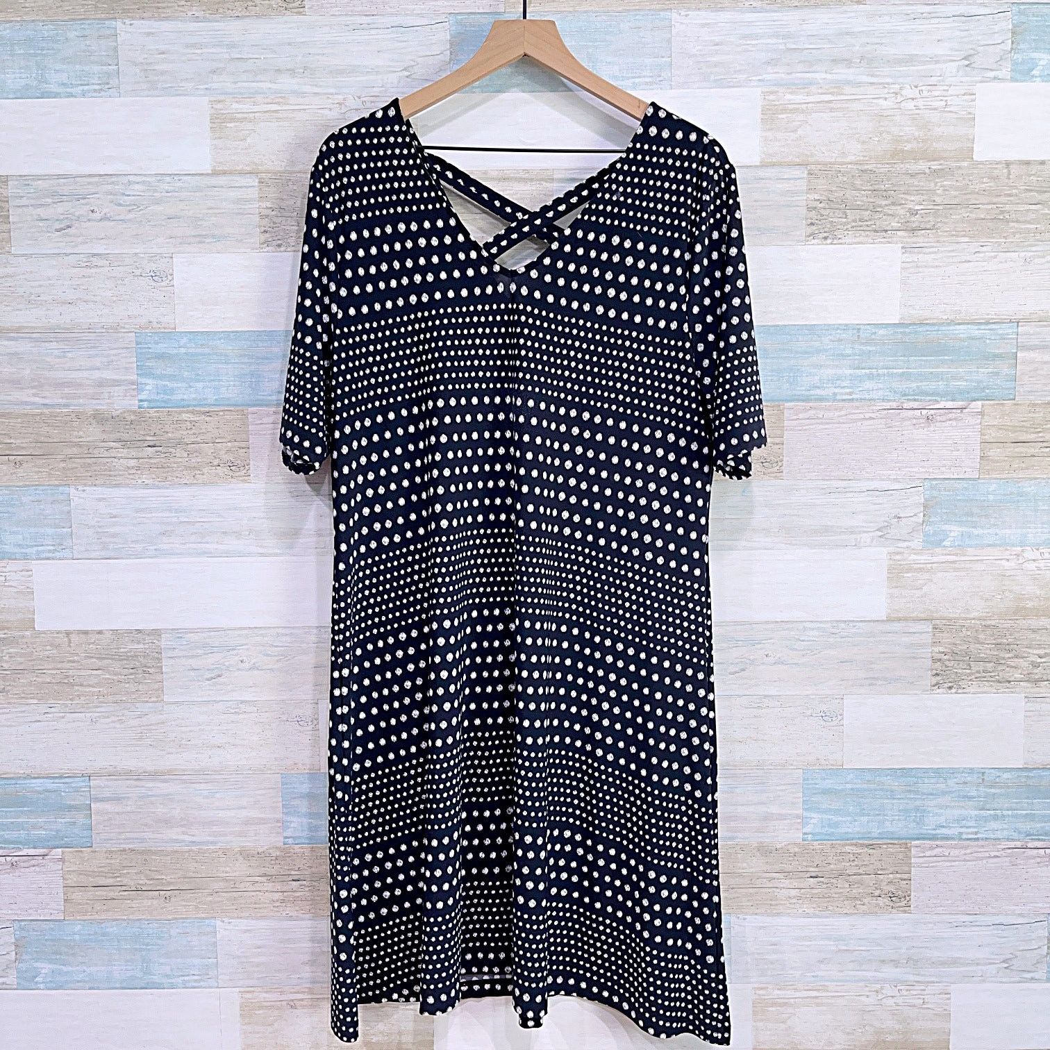 Other Chicos Polka Dot Back T Shirt Dress Black White Short Sleeve | Grailed