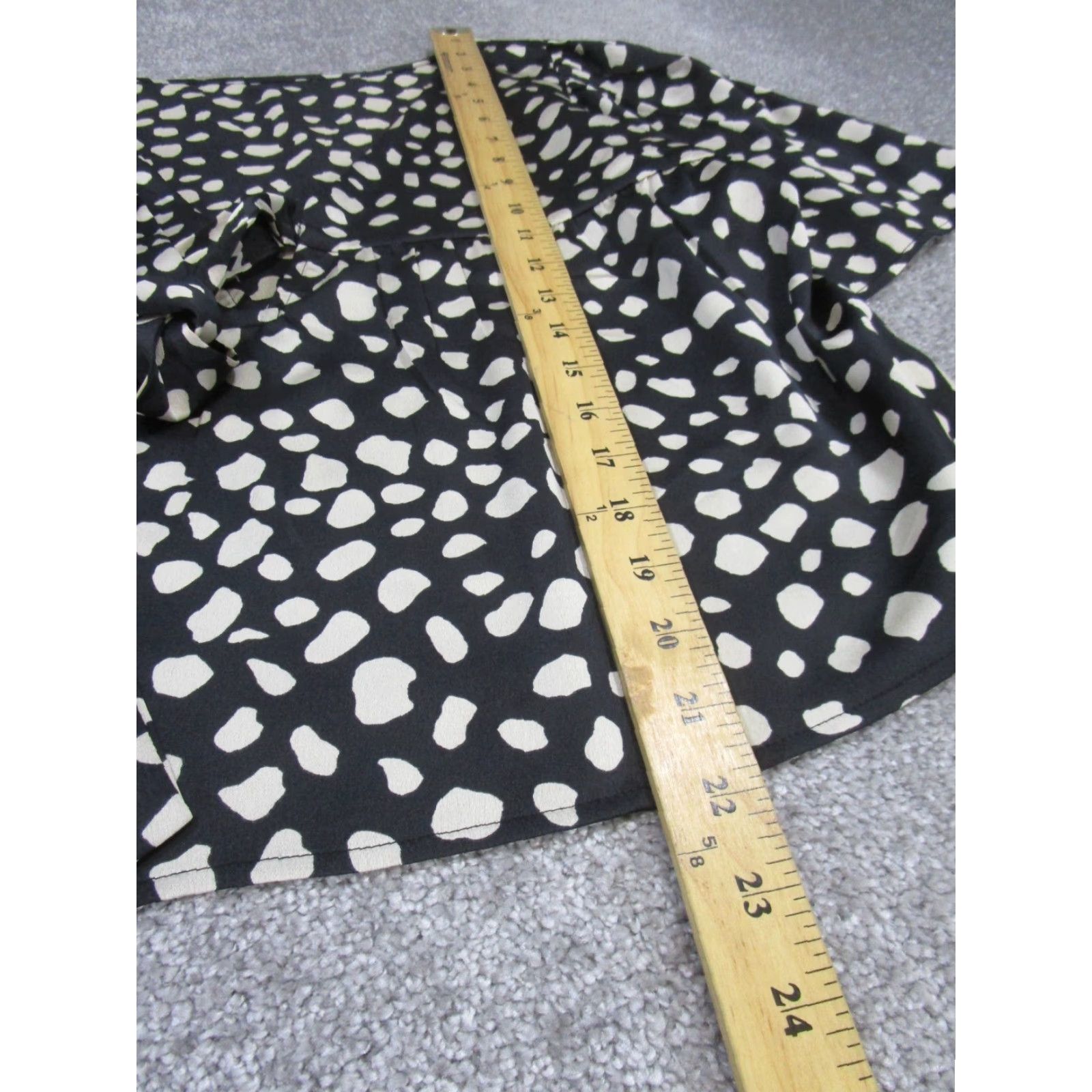 Loft VINTAGE LOFT Shirt Womens Large Black Print Long Sleeve Blouse NEW Size L / US 10 / IT 46 - 4 Thumbnail