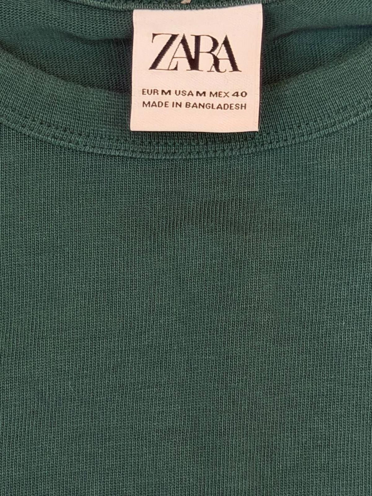 Zara Zara Long-Sleeve T-Shirt – Dark Forest Green – Size Medium Size US M / EU 48-50 / 2 - 2 Thumbnail