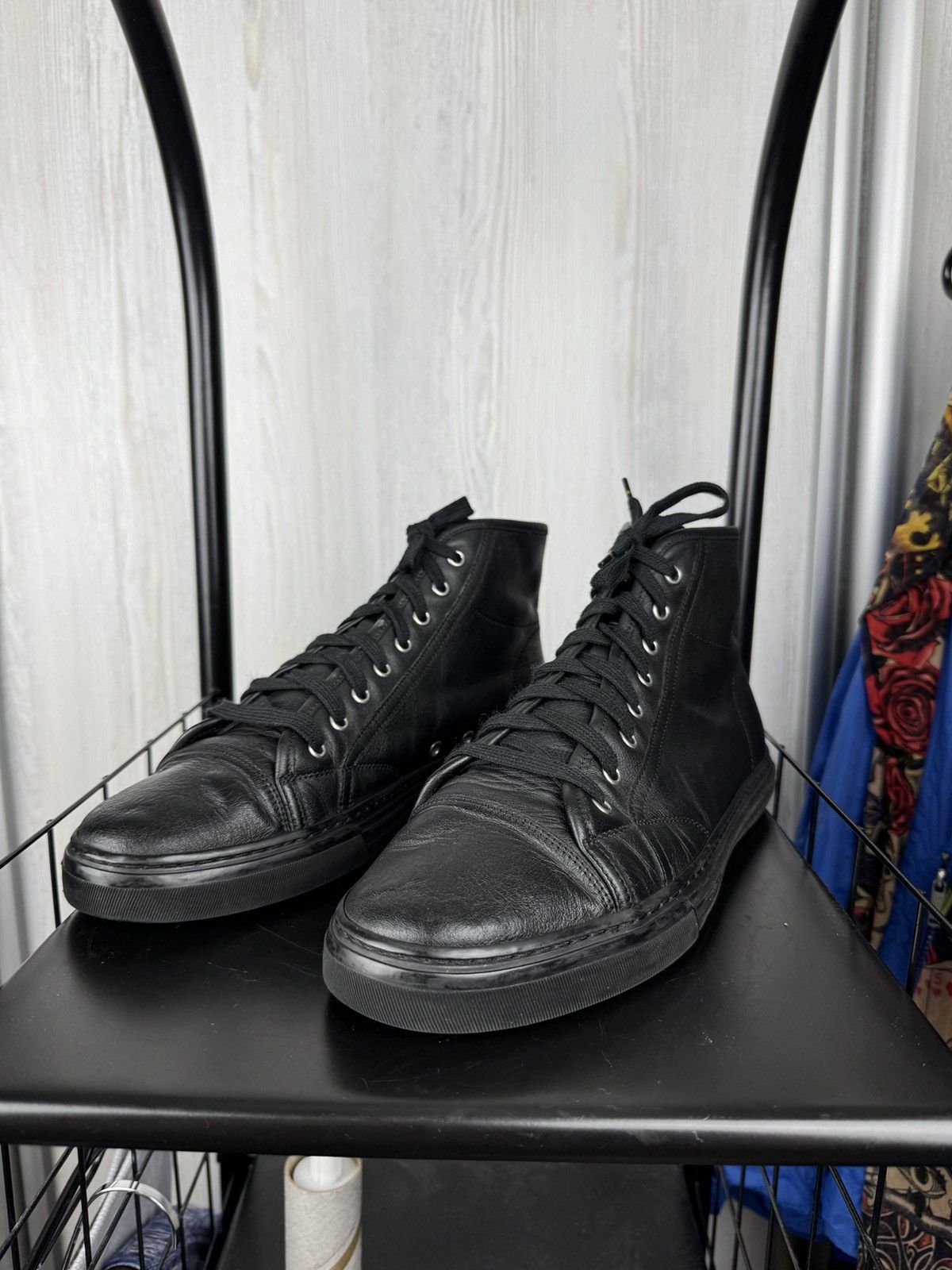 Gucci Gucci leather high black sneakers 423300 size 8 (US9) Size US 9 / EU 42 - 8 Thumbnail