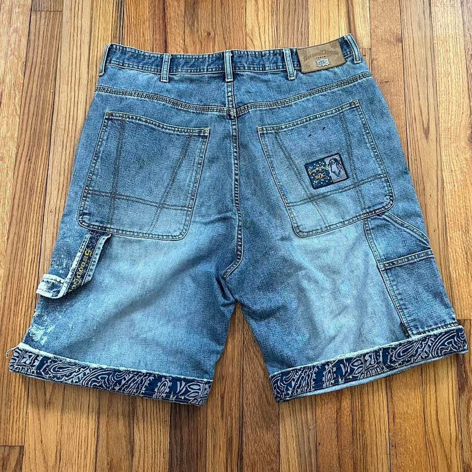 Snoop Dogg RARE Vintage 90s Snoop Dogg Jean Shorts Hip Hop Baggy 36 Size US 36 / EU 52 - 1 Thumbnail