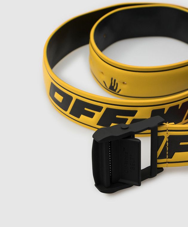 o1y0225 Size : S/M / Logo Leather Belt in Yellow/Black