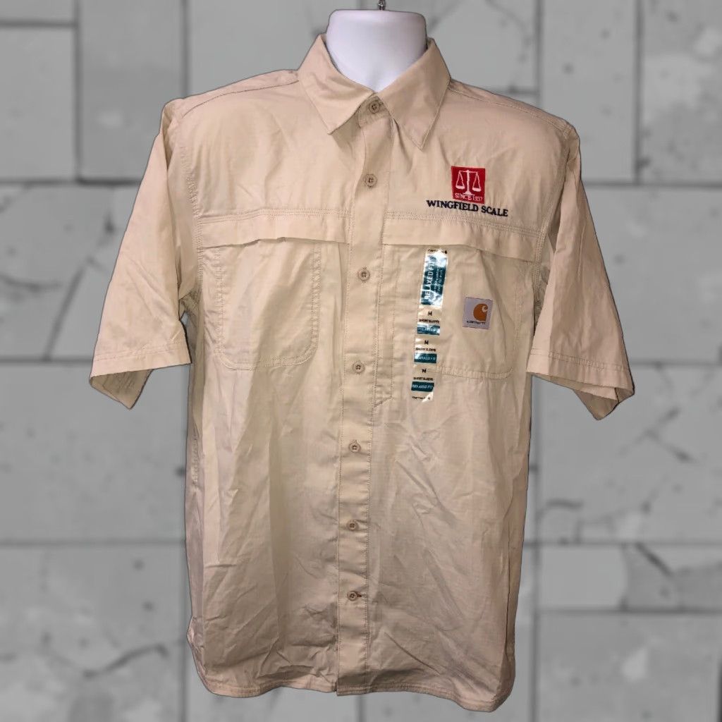 Carhartt VINTAGE Carhartt Shirt Men Beige Short Sleeve Woven Button-Up Size M Adult Medium Beige Mens Shirt Size US M / EU 48-50 / 2 - 1 Thumbnail