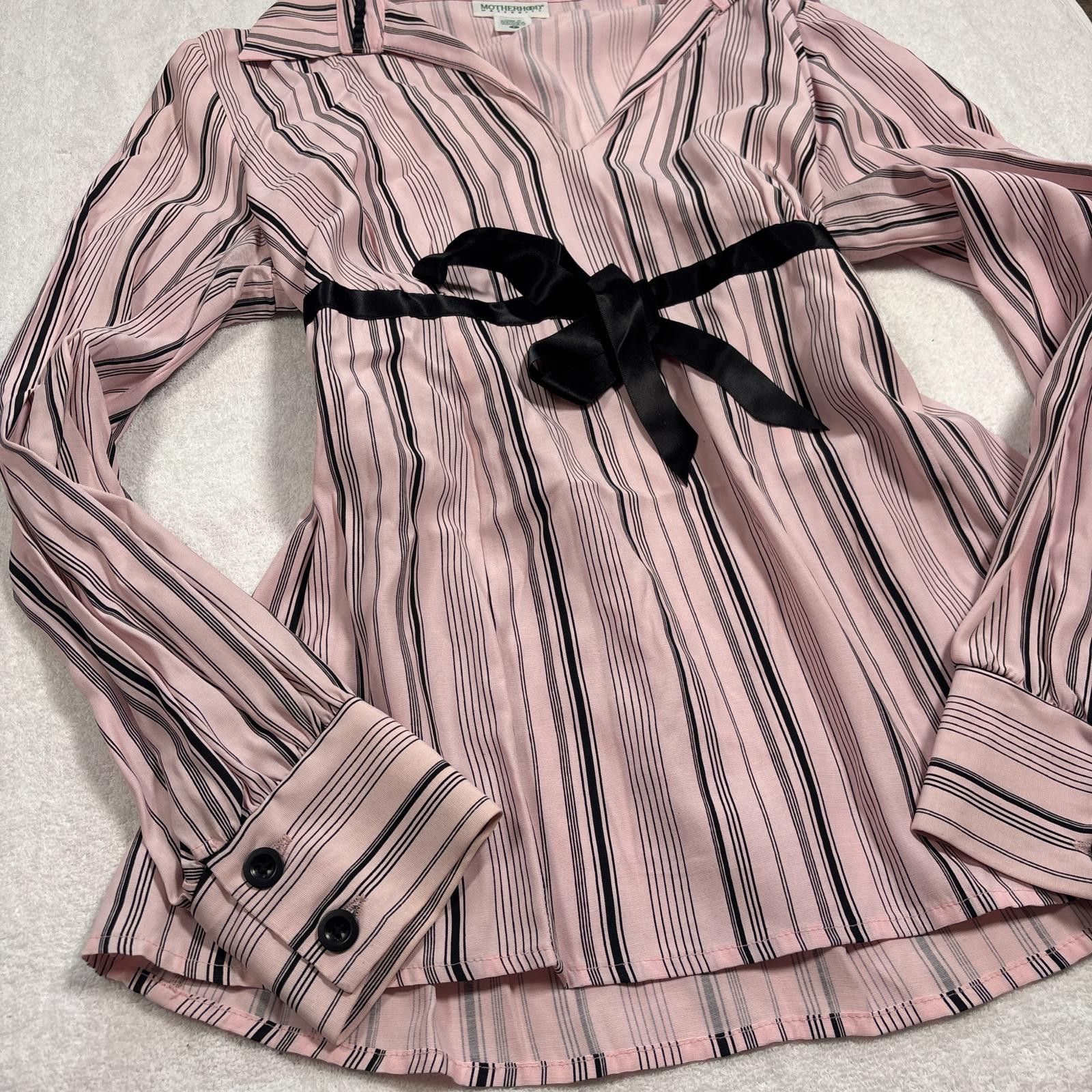 Other y2k pink striped coquette tie back blouse Size L / US 10 / IT 46 - 3 Thumbnail