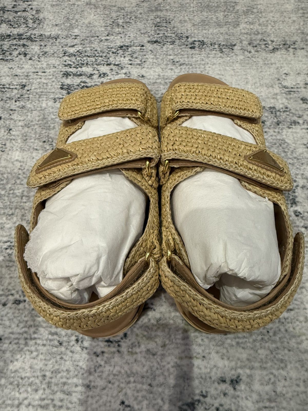 Prada Prada natural crochet sandals Size US 8 / IT 38 - 3 Thumbnail