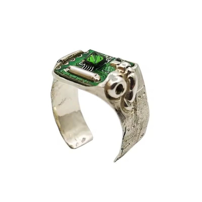 Other Silver 925 Punk Gothic Skeleton Skull Retro Vintage Ring Size ONE SIZE - 2 Thumbnail