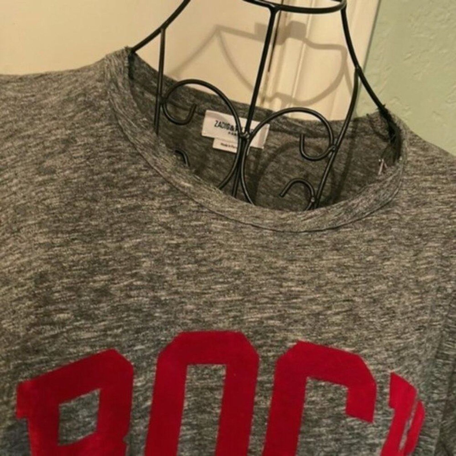 Zadig & Voltaire Zadig & Voltaire Flocked Rock Detail Tee Gray M Size M / US 6-8 / IT 42-44 - 9 Thumbnail
