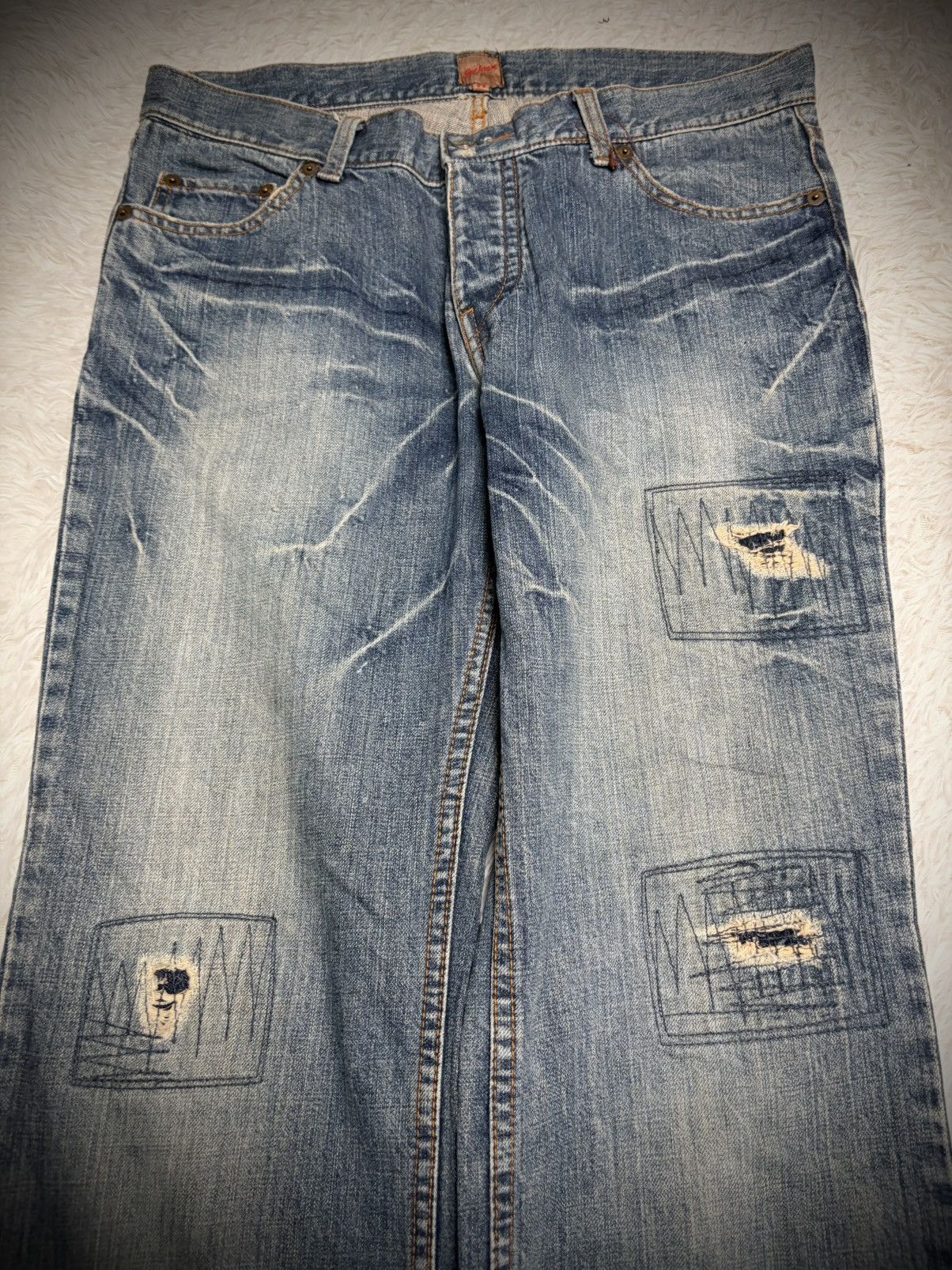 JACKROSE Jackrose Cowboy flare patches distressed denim Size US 34 / EU 50 - 2 Thumbnail