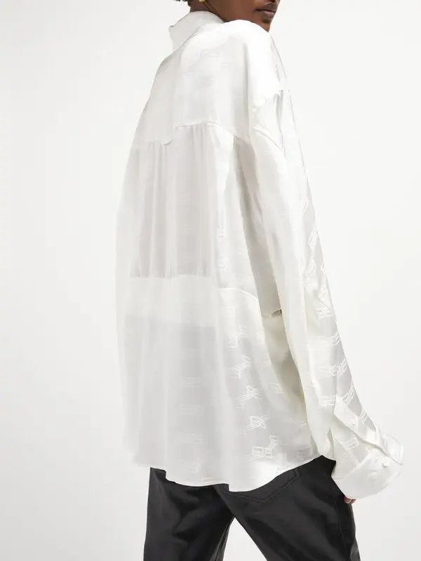 Balenciaga o1la1rc1a0824 Twisted Sleeve Shirt in Off-White Size US S / EU 44-46 / 1 - 2 Thumbnail