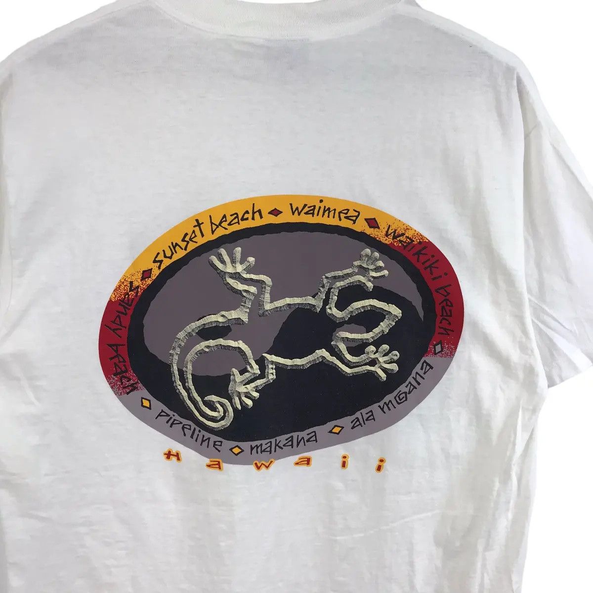 Vintage Vtg 90’ WAIMEA HAWAII GECKO Waikiki Beach Makana Tee Shirt Size US L / EU 52-54 / 3 - 4 Thumbnail