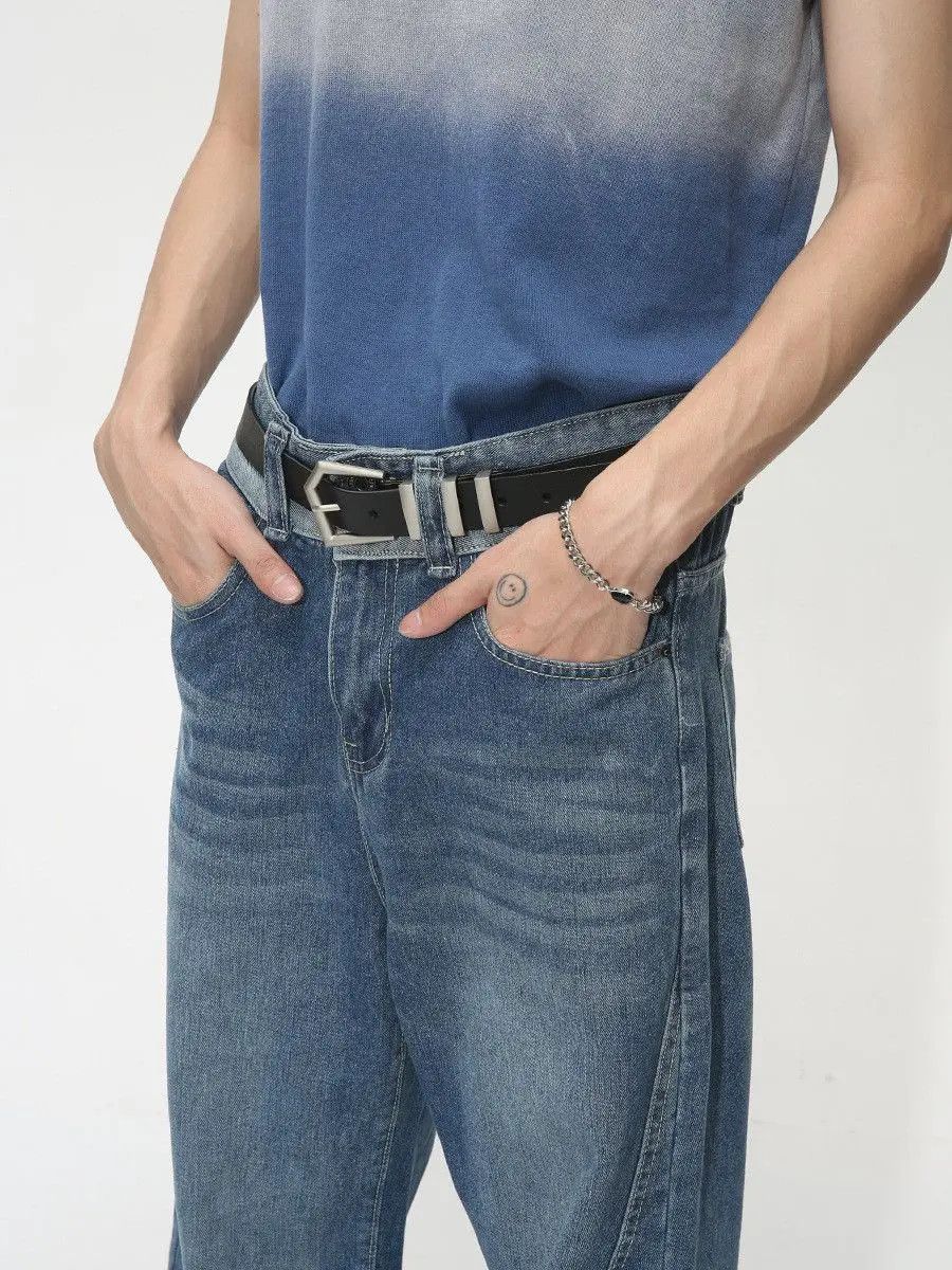Japanese Brand Retro loose wide leg patchwork jeans Size US 32 / EU 48 - 2 Thumbnail