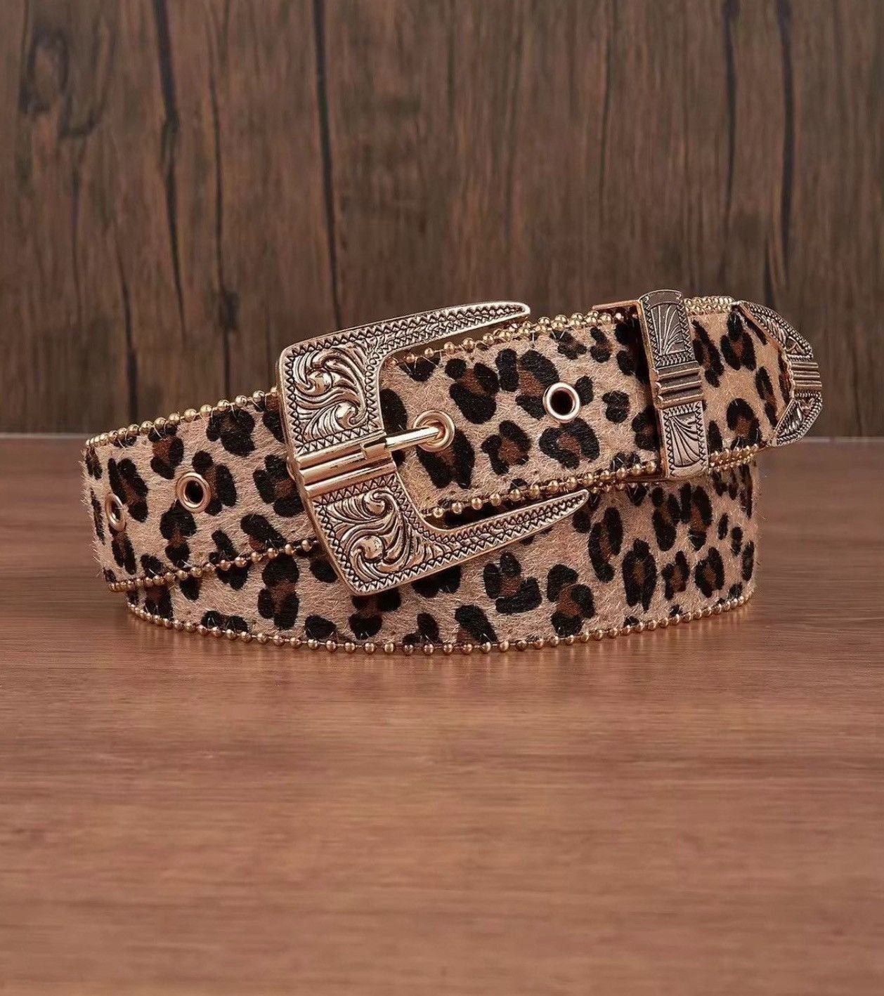 Japanese Brand 122 cm 2000s style leopard cheetah print belt Size ONE SIZE - 3 Thumbnail
